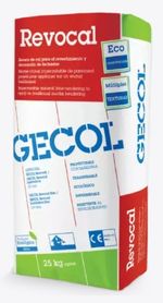 Mortero ecológico en base a cal, Revocal de Gecol. Blanco. Saco 25 kg